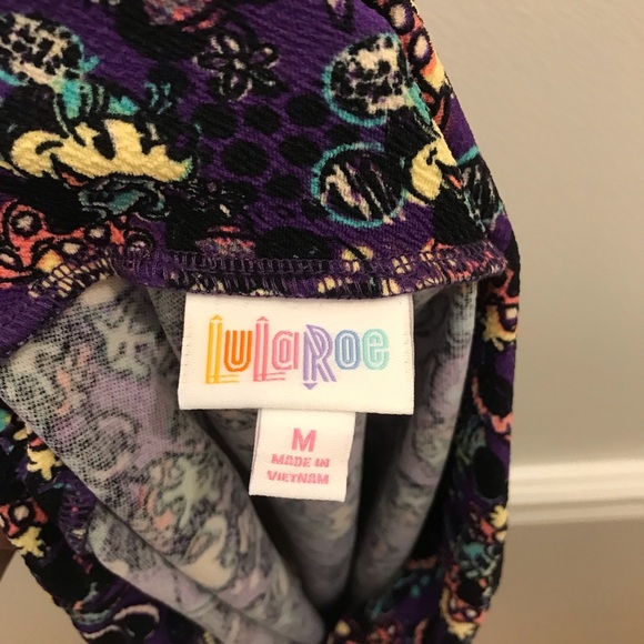 NWT Lularoe Cassie Pencil Skirt Medium Disney Minnie Mouse purple blue black - Picture 5 of 6